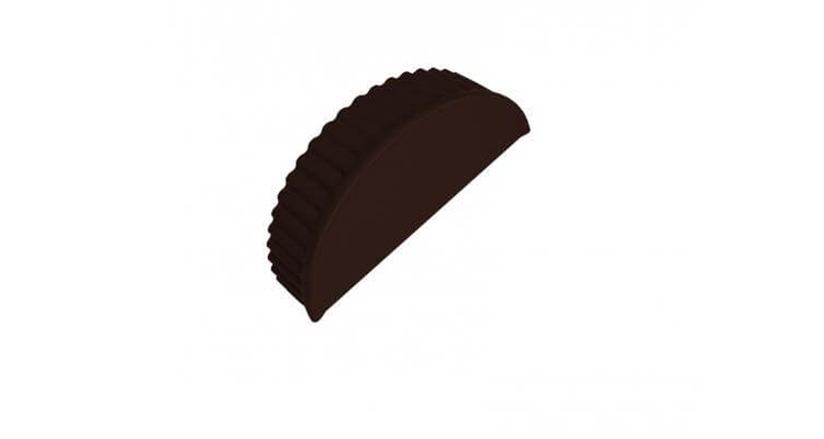 Заглушка торцевая для полукруглого конька GreenCoat Pural Matt RR 887 шоколадно-коричневый