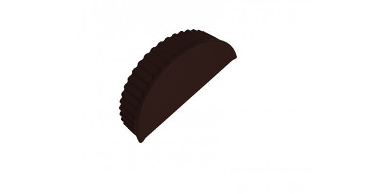 Заглушка торцевая для полукруглого конька GreenCoat Pural Matt RR 887 шоколадно-коричневый