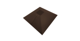 Колпак на столб под фонарь 390х390мм с отливом 0,45 PE с пленкой RAL 8017 шоколад