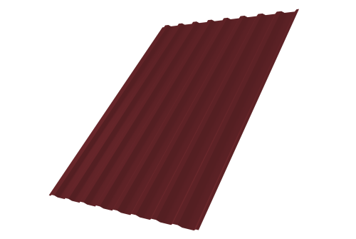 Профнастил С20В 0,5 Satin с пленкой RAL 3005 красное вино
