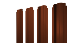 Штакетник П-образный B фигурный 0,45 PE RAL 3009 оксидно-красный