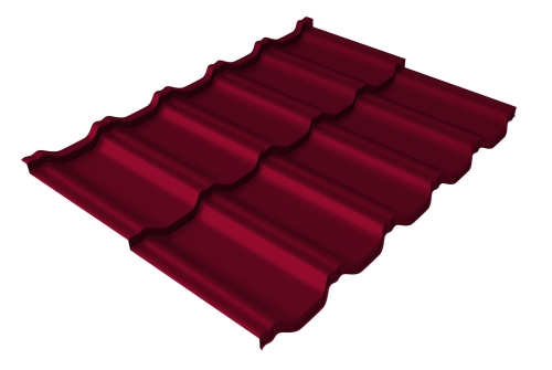 Профиль волновой модульный квинта uno GL c 3D резом 0,45 PE RAL 3003 рубиново-красный