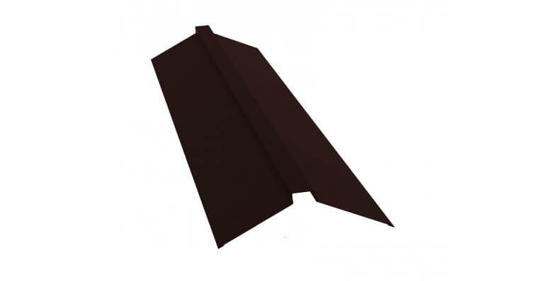 Планка конька плоского 115х30х115 0,5 GreenCoat Pural BT с пленкой RR 887 шоколадно-коричневый (RAL 8017 шоколад) (2м)