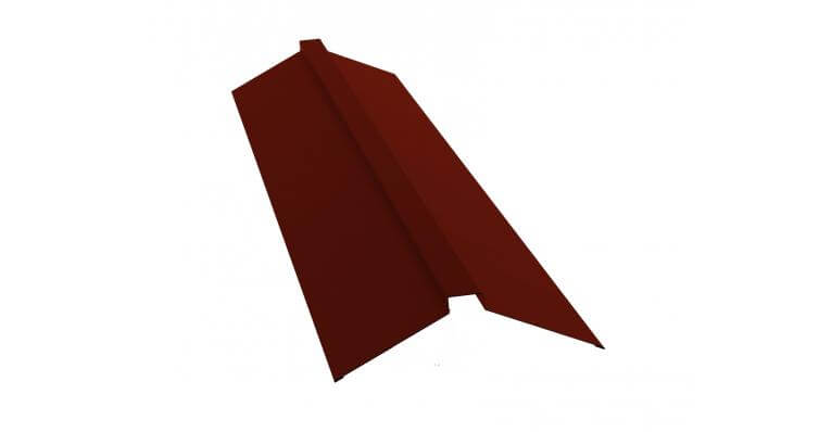 Планка конька плоского 115х30х115 0,45 PE RAL 3009 оксидно-красный (2м)