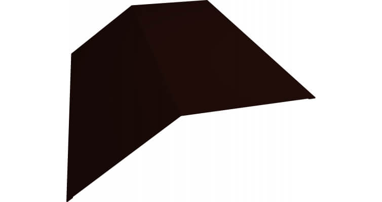 Планка конька плоского 145х145 0,5 Atlas X с пленкой RR 32 темно-коричневый (2м)