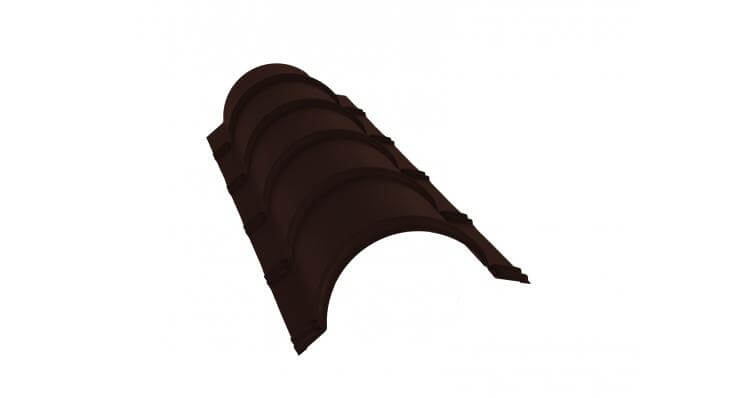 Планка малого конька полукруглого 0,5 Velur X RAL 8017 шоколад (1,97м)