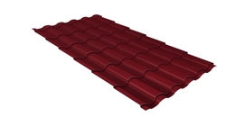 Металлочерепица кредо Grand Line 0.5 Satin Matt TX RAL 3005 красное вино