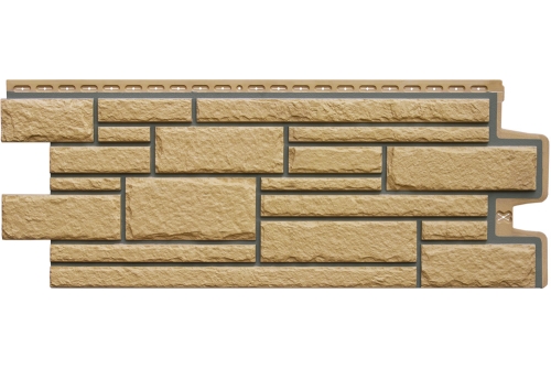 Фасадная панель GL Камелот Design песочный со швом RAL 7006