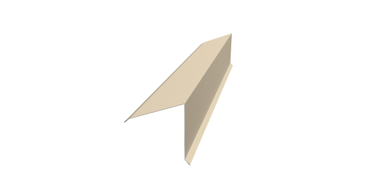 Планка конька односкатной кровли 160x160 0,45 Drap TX RAL 1015 светлая слоновая кость (3м)