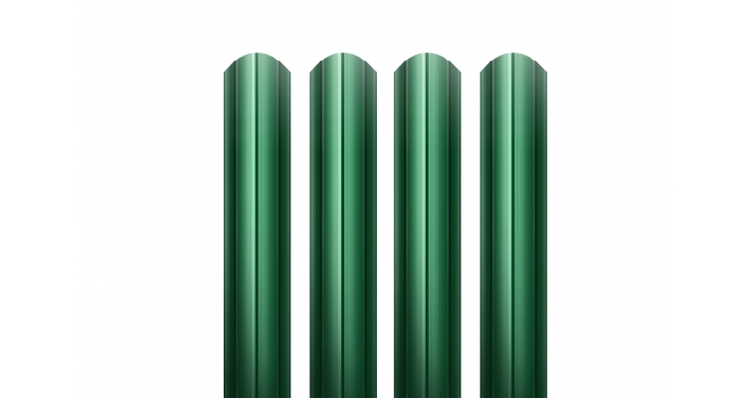Штакетник Круглый фигурный 0,45 PE-Double RAL 6005 зеленый мох