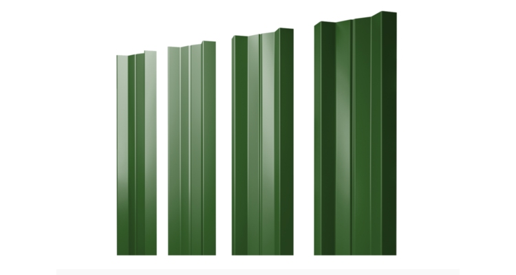 Штакетник М-образный А с прямым резом 0.45 PE RAL 6002 лиственно-зеленый