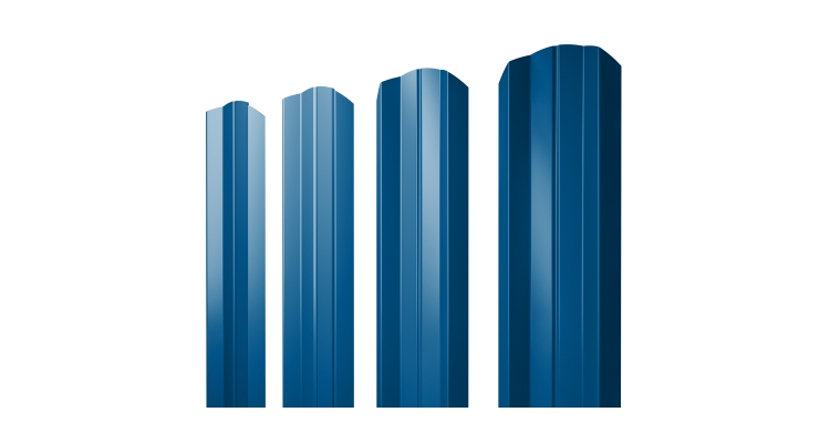 Штакетник М-образный А фигурный 0,5 Satin RAL 5005 сигнальный синий