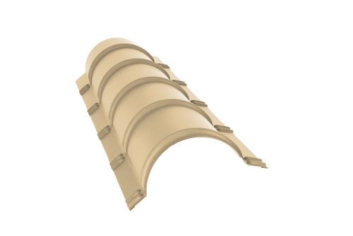 Планка малого конька полукруглого 0,45 PE lite с пленкой RAL 1014 слоновая кость (1,97м)