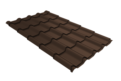 Металлочерепица камея Grand Line 0,45 Drap TwinColor RAL 8017 шоколад