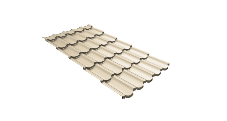 Металлочерепица  квинта плюс Grand Line c 3D резом 0,45 Drap TX RAL 1015 светлая слоновая кость