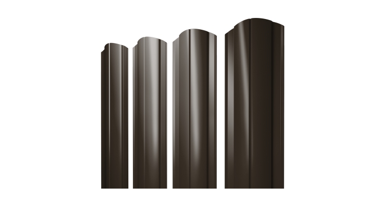 Штакетник Круглый фигурный 0,45 PE-Double RR 32 темно-коричневый