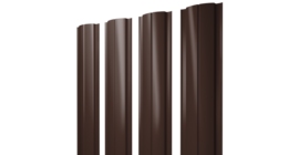 Штакетник Полукруглый Slim с прямым резом 0.45 Drap TX RAL 8017 шоколад