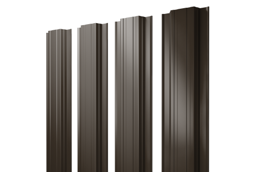 Штакетник Прямоугольный с прямым резом 0,5 Satin Matt RR 32 темно-коричневый