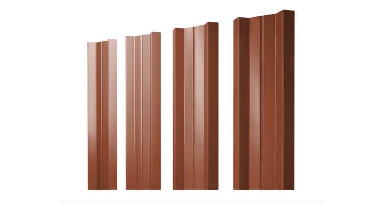 Штакетник М-образный А с прямым резом 0.5 PurLite Matt RAL 8004 терракота