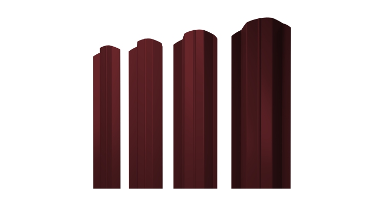 Штакетник М-образный В фигурный 0,4 PE RAL 3005 красное вино
