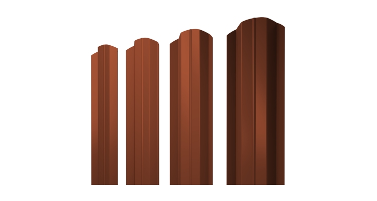 Штакетник М-образный В фигурный 0,45 Drap TR RAL 8004 терракота