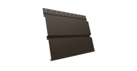 Софит металлический Квадро Брус без перфорации 0,45 PE с пленкой RR 32 темно-коричневый