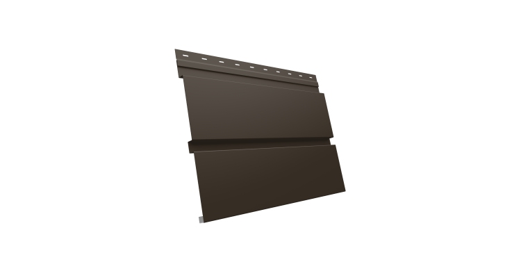 Софит металлический Квадро Брус без перфорации 0,45 Drap с пленкой RR 32 темно-коричневый