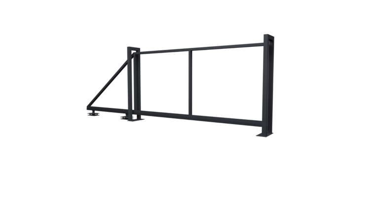 Ворота откатные Жалюзи Texas 2.0х4.5 RAL 7024 без заполнения (ламель 125 мм)