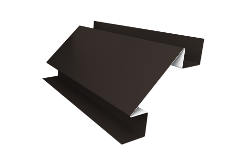 Планка угла внутреннего сложного Экобрус Grand Line 0,45 PE с пленкой RR 32 темно-коричневый (3м)