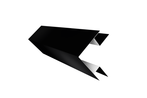 Угол внешний сложный 75х75 0,5 Satin с пленкой RAL 9005 черный (3м)