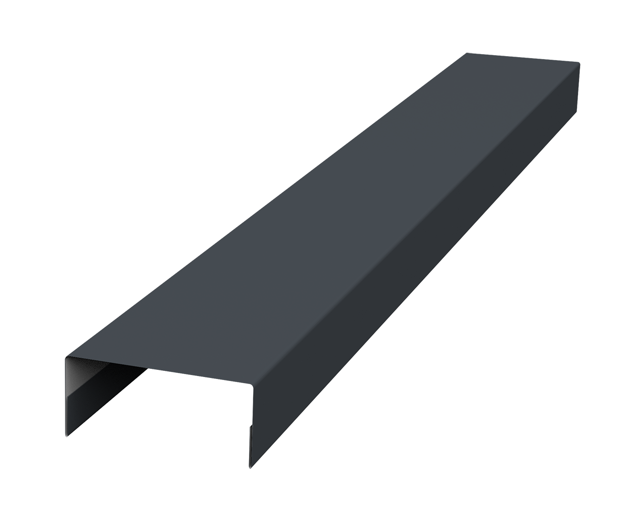 Ламель лицевая 125 забора жалюзи Texas стартовая/финишная для калиток и ворот 0.45 Drap TR с пленкой RAL 7024 мокрый асфальт