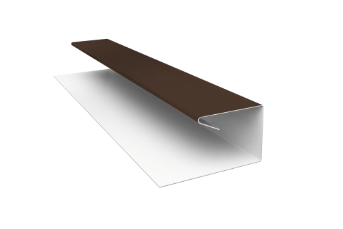 Планка П-образная завершающая сложная (КД) 0,45 PE с пленкой RAL 8017 шоколад (3м)