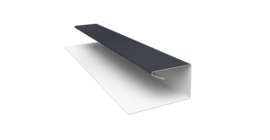 Планка П-образная завершающая сложная (КД) 0,45 Drap TX RAL 7024 мокрый асфальт (3м)