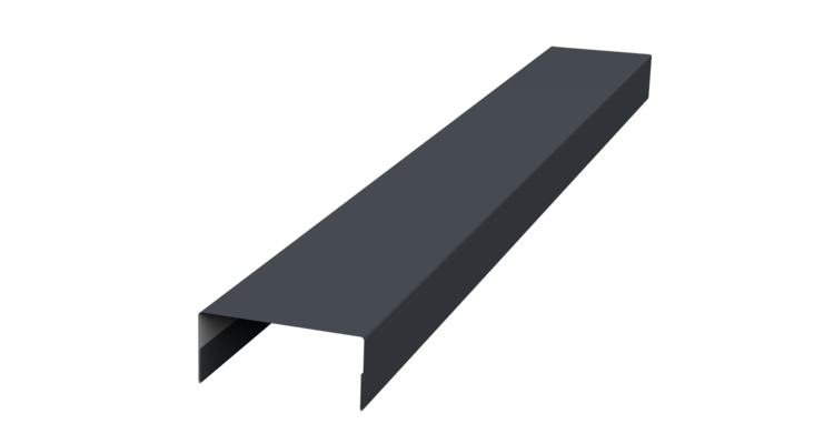 Ламель лицевая 125 забора жалюзи Texas стартовая/финишная для калиток и ворот 0.5 Velur X с пленкой RAL 7024 мокрый асфальт