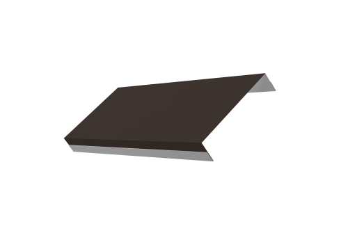 Ламель обратная 125 забора жалюзи Texas стартовая/финишная для калиток и ворот 0,5 Atlas X с пленкой RR 32 темно-коричневый