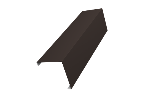 Декоративная накладка на столб универсальная угловая 62х55 для забора жалюзи 0,45 PE RR 32 темно-коричневый (2м)