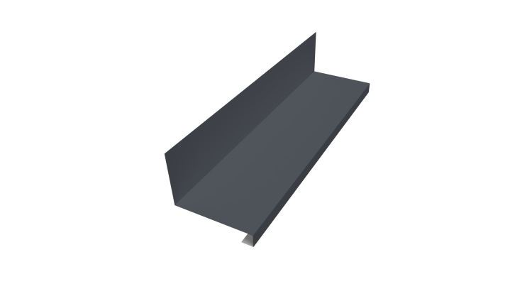 Планка примыкание нижнее к трубе для Кликфальц Pro Grand Line 0,5 Satin с пленкой RAL 7024 мокрый асфальт (3м)