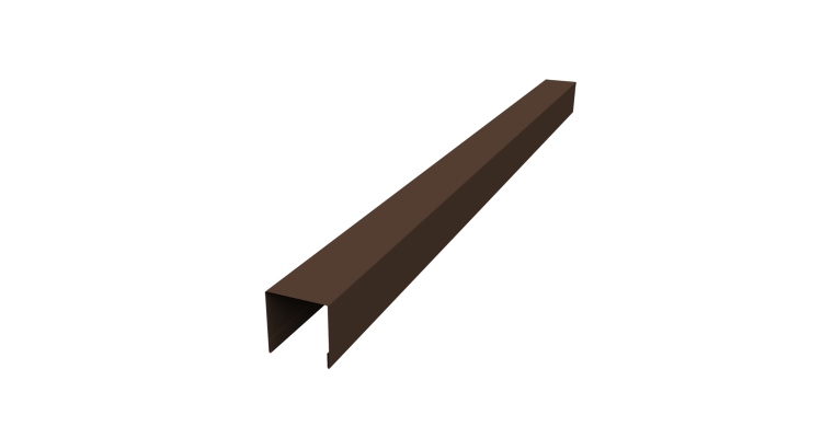 Планка вертикальная лицевая для забора жалюзи Palermo 0,45 Drap TwinColor RAL 8017 шоколад (2м)