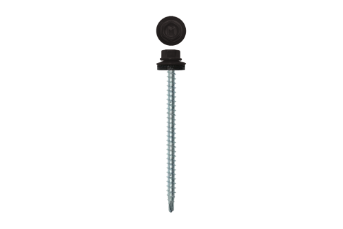 Саморез кровельный Daxmer 4,8х70 RAL 8019 (100) сверло №1